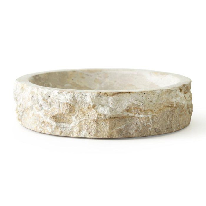 Rund skål Wren i marmor från Jakobsdals med ojämna kanter